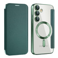 Flip case for Samsung Galaxy S24 FE, RFID Wallet MagSafe CamShield, green