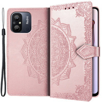 Flip case for Xiaomi Redmi 12C, Mandala, pink rose gold