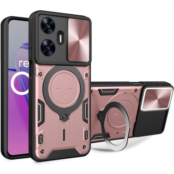 Armor case for Realme C55, CamShield Slide, pink rose gold