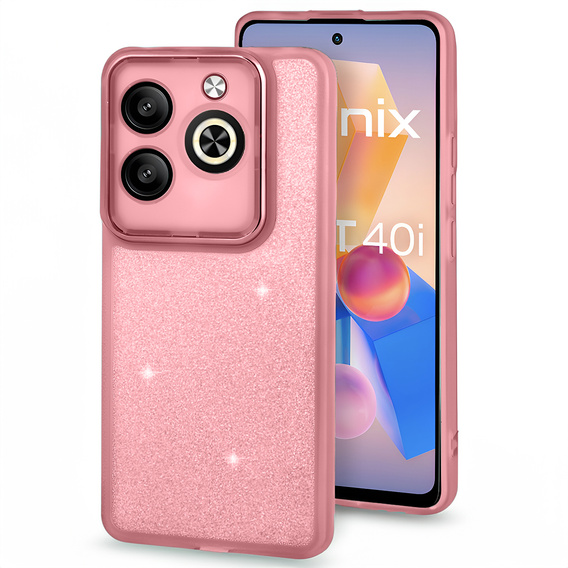 Case for Infinix Hot 40i, Glittery Powder, pink