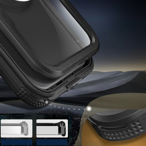 IP68 Waterproof Case for iPhone 16 Pro, SHELLBOX MagSafe, black