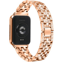 Diamond bracelet for Xiaomi Smart Band 8 Pro, Pink rose gold
