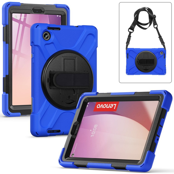 Children's case for Lenovo Tab M8 Gen 4 TB-300FU, armored with strap, blue
