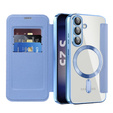 Flip case for Samsung Galaxy S25+ Plus, RFID Wallet MagSafe CamShield, blue