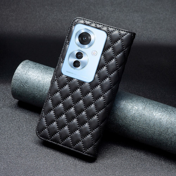 Flip case for Oppo Reno 11F 5G, Wallet, BINFEN COLOR, black