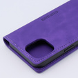 Case for iPhone 15, ERBORD Vintage, wallet with flap, purple