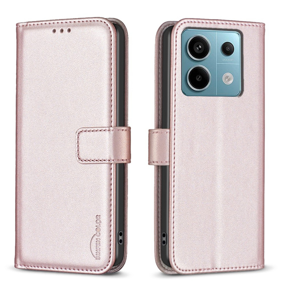 Flip case for Xiaomi Redmi Note 13 Pro 5G, BINFEN Wallet, pink