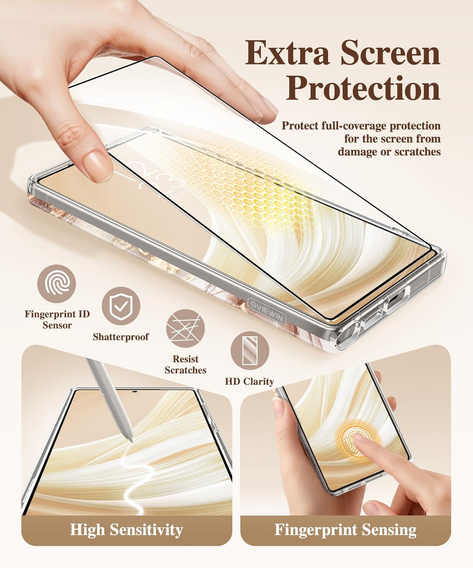 GVIEWIN Case for Samsung Galaxy S25 Ultra, Camera Slider – Topaz/Gold