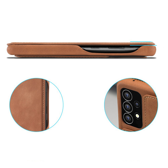 Flip case for Samsung Galaxy A53 5G, LC.IMEEKE, brown