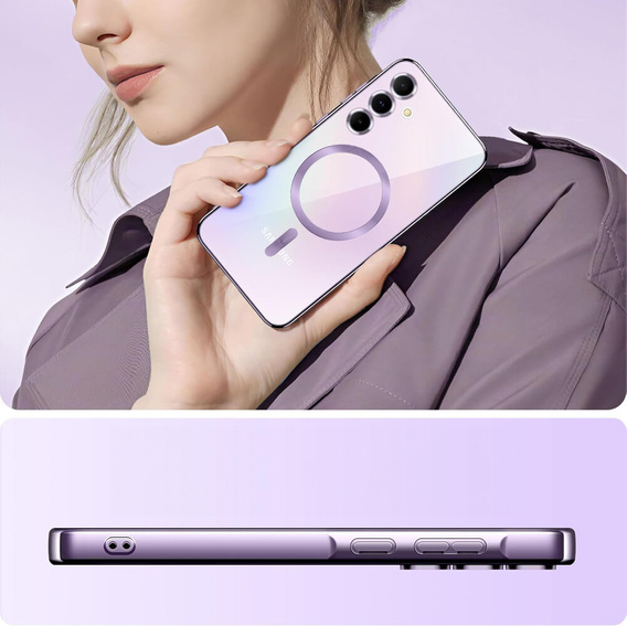 Case for Samsung Galaxy A55 5G, Electro MagSafe, pink + Screen Glass