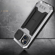 Case for iPhone 14, R-JUST CamShield Slide, armoured, silver / black