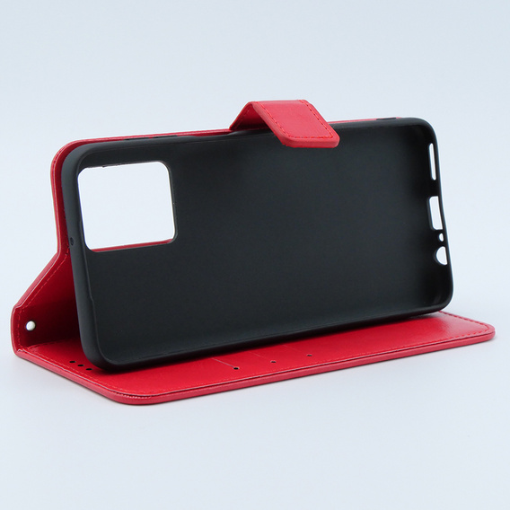 Flip case for Motorola Moto G54 5G, Crazy Horse Wallet, red