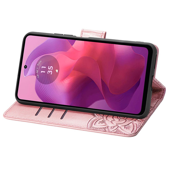 Flip case for Motorola Moto G24 / G24 Power / G04, Butterfly, pink rose gold