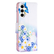 Flip case for Samsung Galaxy S23 FE, Wallet, Butterfly & Flowers white