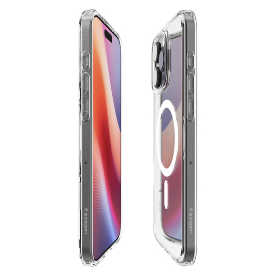 Spigen MagSafe Case for iPhone 16 Pro Max, Ultra Hybrid, transparent / white + 9H Tempered Glass