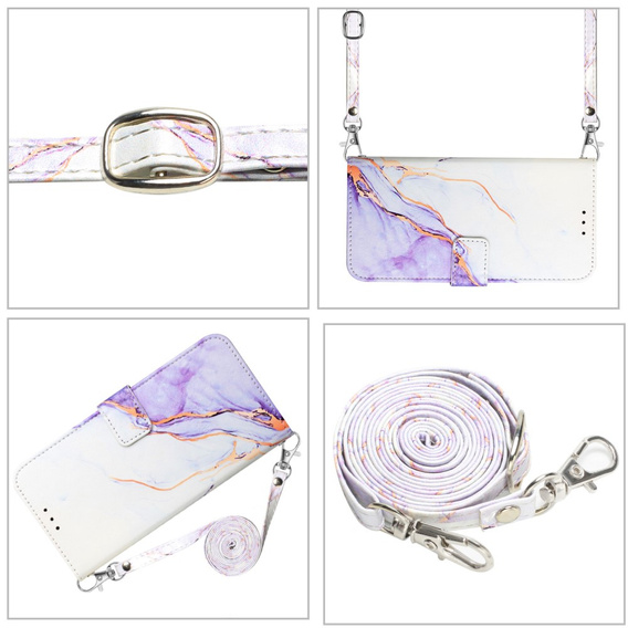 Flip case for Xiaomi Redmi Note 13 Pro 4G / Xiaomi Redmi Note 14S / Xiaomi Poco M6 Pro 4G, Wallet, Marble purple