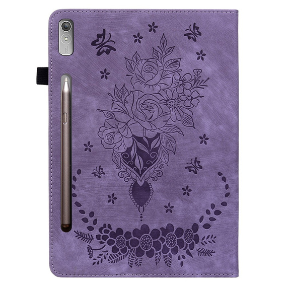 Flap case for Lenovo Tab P12, flower, purple