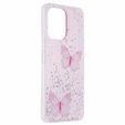 Case for Xiaomi Redmi 13C / Poco C65, Glitter Butterfly, pink