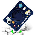 Children's silicone case for Samsung Galaxy Tab S6 Lite P610/P615 / S6 Lite 2022 10.4, armored with strap, Astronaut, dark blue