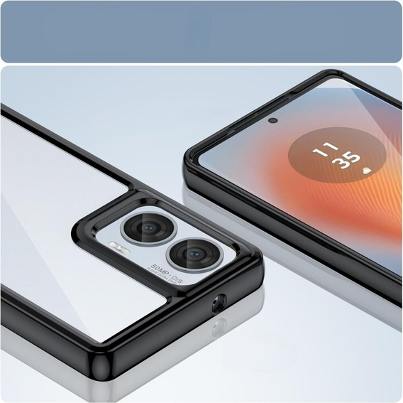 Case for Motorola Edge 50 Fusion 5G, Fusion Hybrid, transparent / black