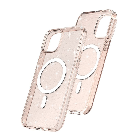 Case for iPhone 14 Plus, Glittery, for MagSafe, gold