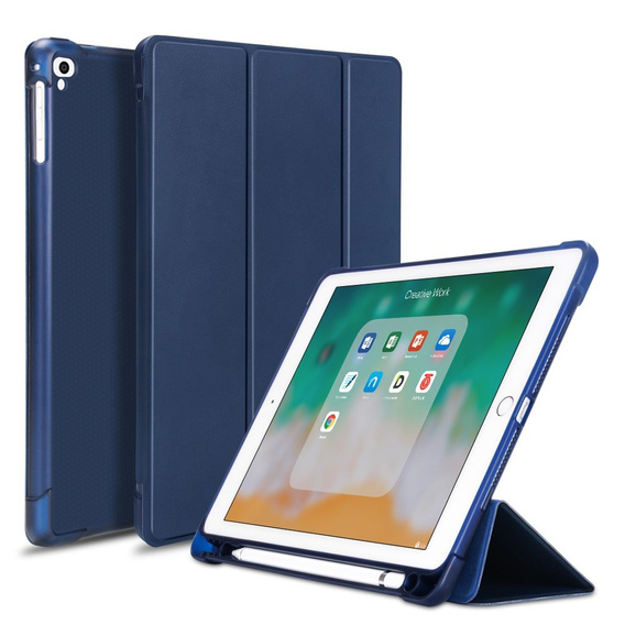 Case for iPad 9.7 2018 / 2017/ Air / Air 2, Smartcase with stylus space, dark blue