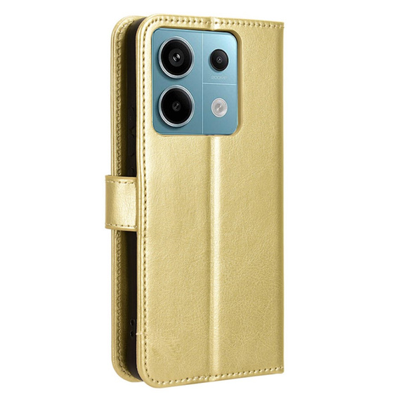 Flip case for Xiaomi Redmi Note 13 Pro 5G, Crazy Horse Wallet, gold