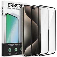 2x Ceramic ERBORD Hybrid Glass for iPhone 15 Pro