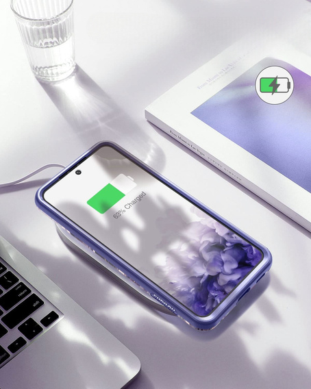 Case for Samsung Galaxy S22, Suritch Full Body Marble, purple
