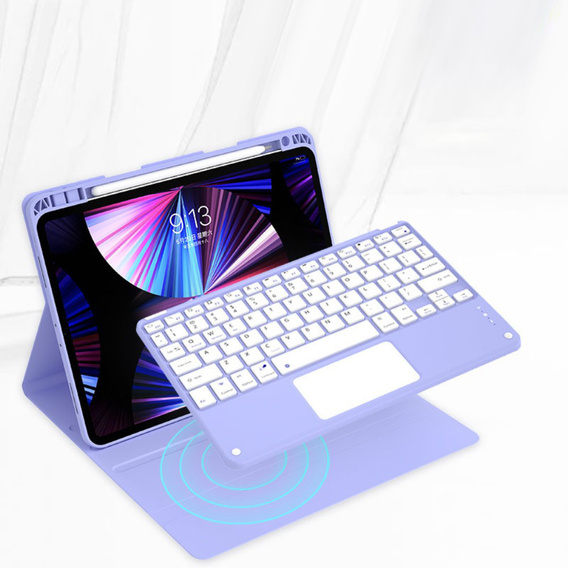 Case + keyboard iPad Air 10.9 4 2020 / 5 2022, Touchpad, purple
