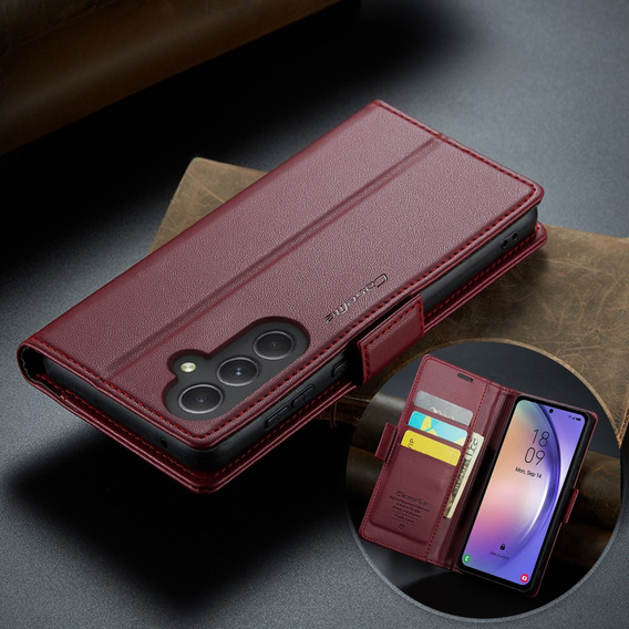 CASEME flip case for Samsung Galaxy A54 5G, Litchi Wallet, red