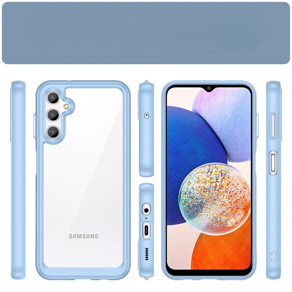 Case for Samsung Galaxy A14 4G/5G, Fusion Hybrid, transparent / blue