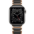 Bracelet Stainless for Apple Watch 1/2/3/4/5/6/7/8/SE/ULTRA (42/44/45/49 MM) - Rose Gold/Black