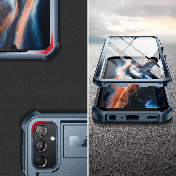 Armored case for Samsung Galaxy A25 5G, Dexnor Full Body (Two Frames), dark blue