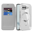 Flip case for Google Pixel 9A, RFID Wallet MagSafe CamShield, silver