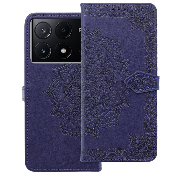 Flip case for Xiaomi Poco X6 Pro 5G, Mandala, pink rose gold