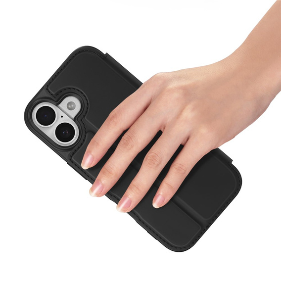 Dux Ducis case for iPhone 17, Skin Pro, with flap, with card slot, black