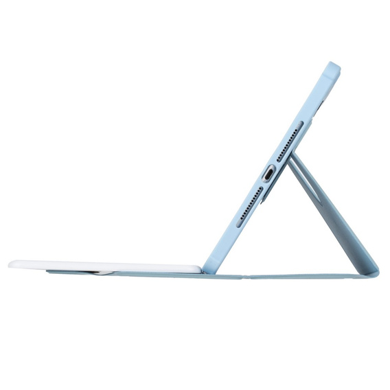 Keyboard case for iPad 11" 2025 A16 (11 gen.) / iPad 10.9" 2022 (10 gen.), Rotary 360° Leather, light blue
