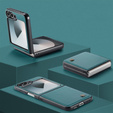 Case for Samsung Galaxy Z Flip7 FE / Z Flip6, CASEME Litchi Leather, green