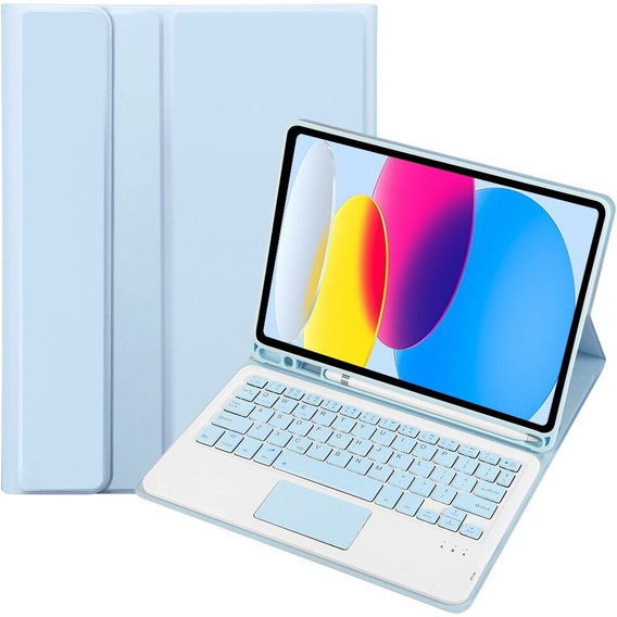 Case + keyboard iPad 10.9 2022 10 Gen, TouchPad Pen Slot, blue