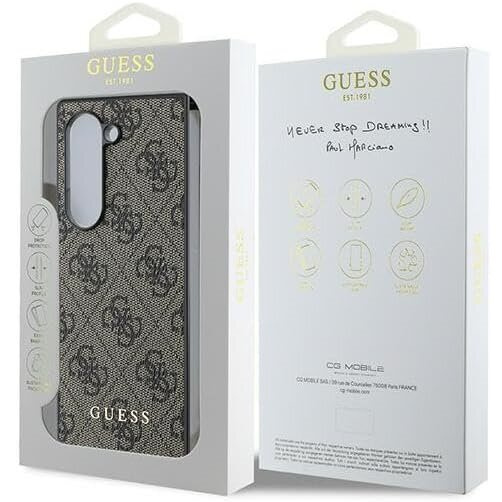 GUESS Case for Samsung Galaxy ZFold 6, 4G Charms Collection Hardcase, brown