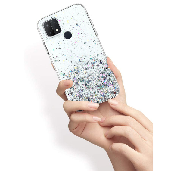 Case for Oppo A15 / A15s, Glittery, transparent