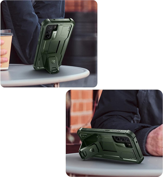 Armored case for Samsung Galaxy S21 FE, Dexnor Full Body, green