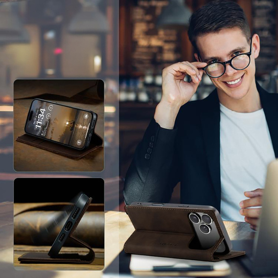 ERBORD Vintage wallet case with flap for iPhone 17 Pro Max