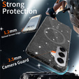 Glitter case, for MagSafe for Samsung Galaxy S26 Plus, transparent/black