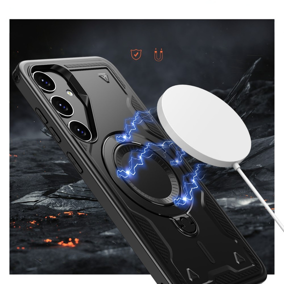 Case for Samsung Galaxy S25+ Plus, Military MagSafe, black
