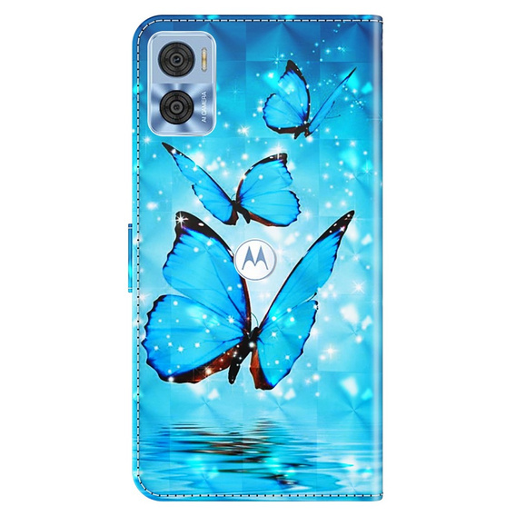Flip case for Motorola Moto E22 / E22i, Wallet Butterfly, blue