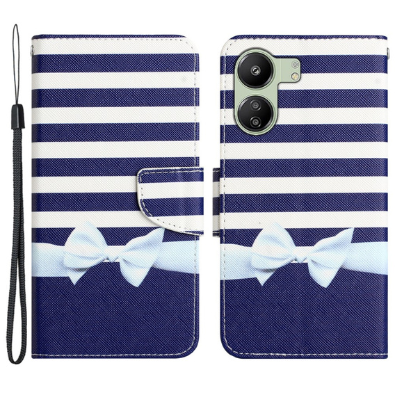 Flip case for Xiaomi Redmi 13C / Poco C65, Wallet, Bowknot, blue
