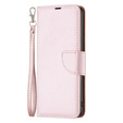 Flip case for Samsung Galaxy A54 5G, Wallet Litchi Magnet, pink rose gold