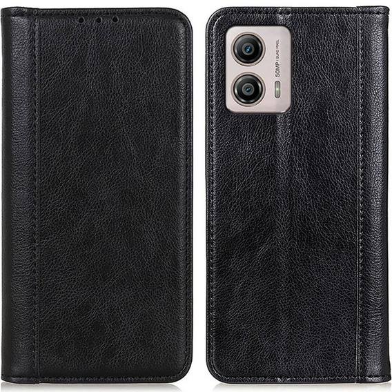 Flip case for Motorola Moto G53 / G23 / G13, Split Leather, black